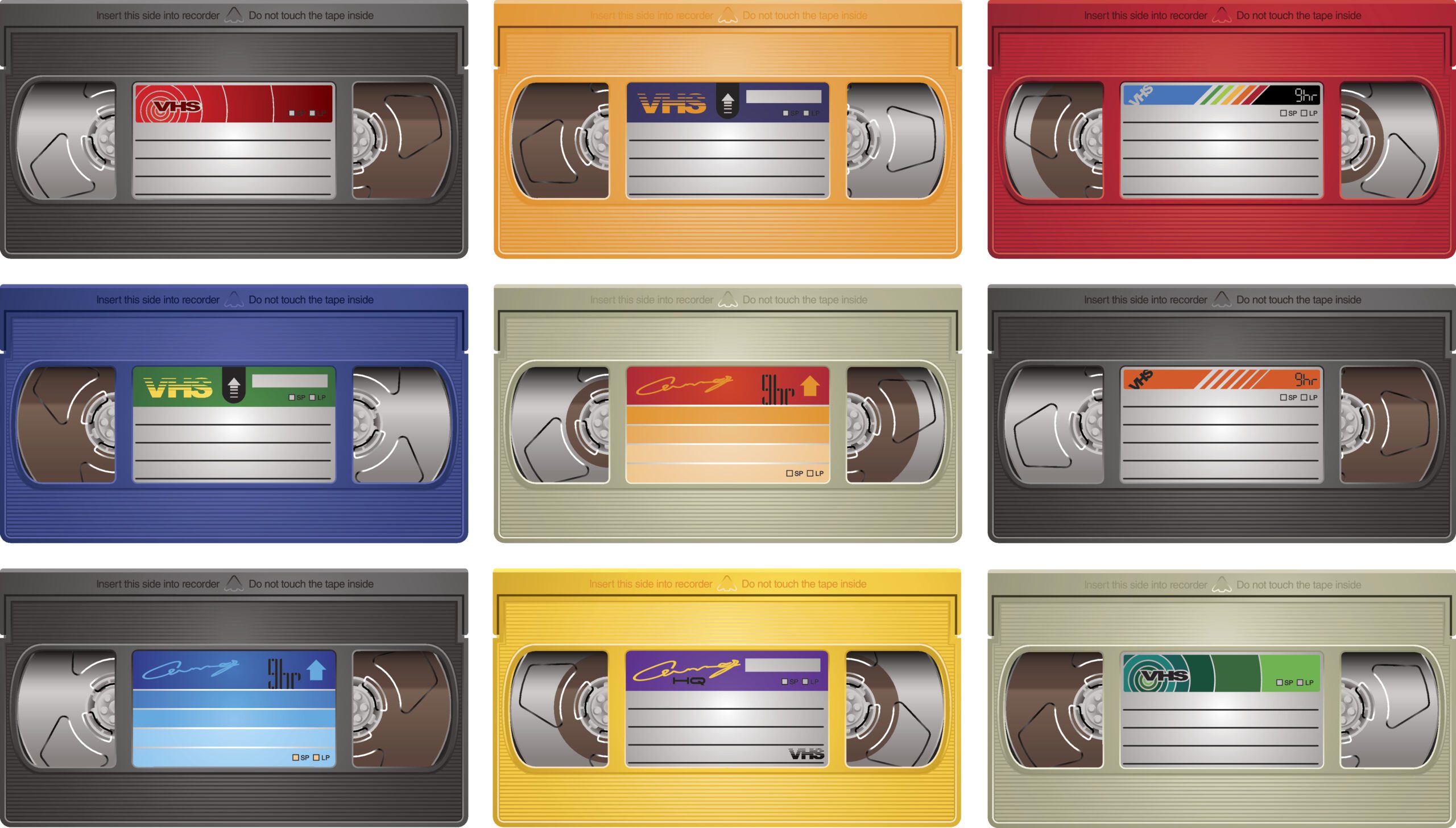 A collection of VHS tapes. PipeWolf Media offers VHS tape to digital transfer services in the Illawarra.